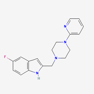 molecular formula C18H19FN4 B1669475 5-Fluoro-2-(4-pyridin-2-yl-piperazin-1-ylmethyl)-1H-indole CAS No. 220941-93-5