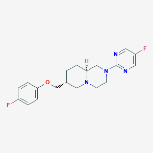 molecular formula C19H22F2N4O B1669479 (7R,9aS)-7-[(4-fluorophenoxy)methyl]-2-(5-fluoropyrimidin-2-yl)-1,3,4,6,7,8,9,9a-octahydropyrido[1,2-a]pyrazine CAS No. 179089-90-8