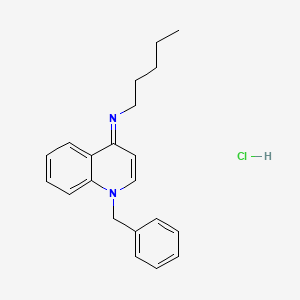 molecular formula C21H25ClN2 B1669486 N-(1-Benzylquinolin-4(1H)-ylidene)pentan-1-amine hydrochloride CAS No. 185855-91-8