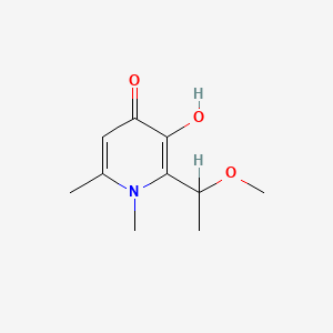 molecular formula C10H15NO3 197.10519 B1669487 4(1H)-Pyridinone, 3-hydroxy-2-(1-methoxyethyl)-1,6-dimethyl- CAS No. 340023-40-7