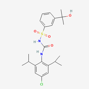 molecular formula C22H29ClN2O4S B1669492 N-((4-Chloro-2,6-diisopropylphenyl)carbamoyl)-3-(2-hydroxypropan-2-yl)benzenesulfonamide CAS No. 210825-31-3