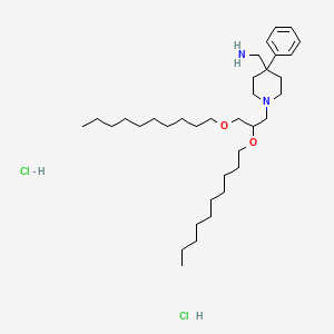 molecular formula C35H66Cl2N2O2 B1669499 4-Piperidinemethanamine, 1-(2,3-bis(decyloxy)propyl)-4-phenyl-, dihydrochloride CAS No. 72618-10-1
