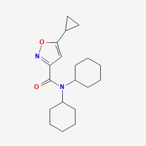 molecular formula C19H28N2O2 B1669540 N,N-二环己基-5-环丙基-1,2-恶唑-3-甲酰胺 CAS No. 945128-26-7