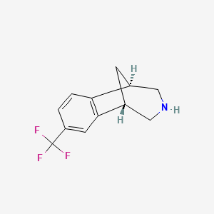 molecular formula C12H12F3N B1669544 1,5-Methano-1H-3-benzazepine, 2,3,4,5-tetrahydro-7-(trifluoromethyl)-, (1R,5S)- CAS No. 357425-68-4