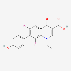 molecular formula C18H13F2NO4 B1669559 3-Quinolinecarboxylic acid, 1-ethyl-6,8-difluoro-1,4-dihydro-7-(4-hydroxyphenyl)-4-oxo- CAS No. 103978-08-1