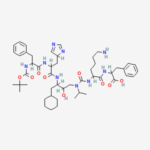 molecular formula C49H73N9O9 B1669560 2-[[6-amino-2-[[[4-cyclohexyl-2-hydroxy-3-[[3-(4H-imidazol-4-yl)-2-[[2-[(2-methylpropan-2-yl)oxycarbonylamino]-3-phenylpropanoyl]amino]propanoyl]amino]butyl]-propan-2-ylcarbamoyl]amino]hexanoyl]amino]-3-phenylpropanoic acid CAS No. 105116-61-8