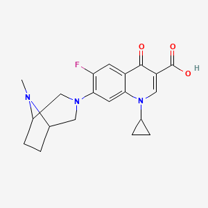 molecular formula C20H22FN3O3 B1669564 1-Cyclopropyl-6-fluoro-7-(8-methyl-3,8-diazabicyclo[3.2.1]octan-3-yl)-4-oxoquinoline-3-carboxylic acid CAS No. 108461-05-8