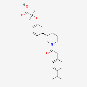 molecular formula C26H33NO4 B1669567 2-甲基-2-[3-[(3S)-1-[2-(4-异丙基苯基)乙酰]哌啶-3-基]苯氧基]丙酸 CAS No. 702680-17-9