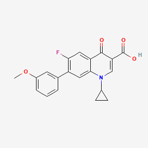 molecular formula C20H16FNO4 B1669568 3-Quinolinecarboxylic acid, 1-cyclopropyl-6-fluoro-1,4-dihydro-7-(4-methoxyphenyl)-4-oxo- CAS No. 152247-02-4