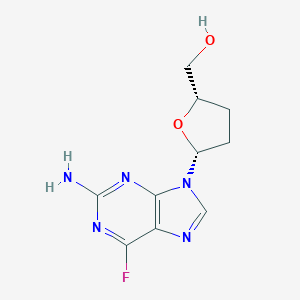 molecular formula C10H12FN5O2 B166957 2-Furanmethanol, 5-(2-amino-6-fluoro-9H-purin-9-yl)tetrahydro-, (2S,5R)- CAS No. 132194-21-9