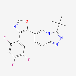 molecular formula C19H15F3N4O B1669577 1,2,4-Triazolo[4,3-A]pyridine, 3-(1,1-dimethylethyl)-6-[4-(2,4,5-trifluorophenyl)-5-oxazolyl]- CAS No. 668990-94-1
