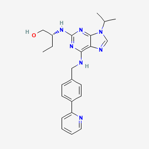 molecular formula C24H29N7O B1669597 (2R)-2-({9-(1-甲基乙基)-6-[(4-吡啶-2-基苄基)氨基]-9H-嘌呤-2-基}氨基)丁醇-1-醇 CAS No. 294646-77-8
