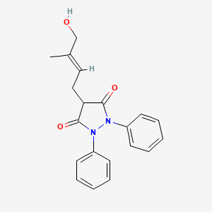 B1669727 3,5-Pyrazolidinedione, 4-(4-hydroxy-3-methyl-2-butenyl)-1,2-diphenyl- CAS No. 77165-71-0