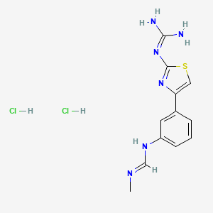 B1669730 N-Methyl-N'-(3-(2-guanidinothiazol-4-yl)phenyl)formamidine CAS No. 95833-19-5
