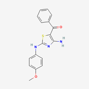 molecular formula C17H15N3O2S B1669836 4-Amino-5-benzoyl-2-(4-methoxyphenylamino)thiazole CAS No. 107401-70-7