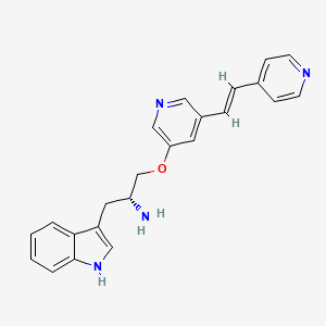 molecular formula C23H22N4O B1669850 3-[(2R)-2-amino-3-({5-[(E)-2-(pyridin-4-yl)ethenyl]pyridin-3-yl}oxy)propyl]-1H-indole CAS No. 552332-71-5