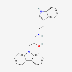 molecular formula C25H25N3O B1669869 1-((2-(1H-Indol-3-yl)ethyl)amino)-3-(9H-carbazol-9-yl)-propan-2-ol CAS No. 890643-16-0
