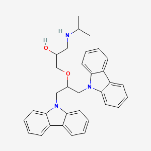 molecular formula C33H35N3O2 B1669874 1-[1,3-Di(carbazol-9-yl)propan-2-yloxy]-3-(propan-2-ylamino)propan-2-ol CAS No. 500017-70-9