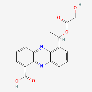 molecular formula C17H14N2O5 B1669875 6-(1-((Hydroxyacetyl)oxy)ethyl)-1-phenazinecarboxylic acid CAS No. 94448-15-4