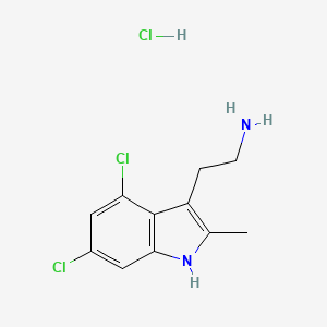 molecular formula C11H13Cl3N2 B1669881 2-(4,6-二氯-2-甲基-1H-吲哚-3-基)乙胺盐酸盐 CAS No. 1049742-84-8