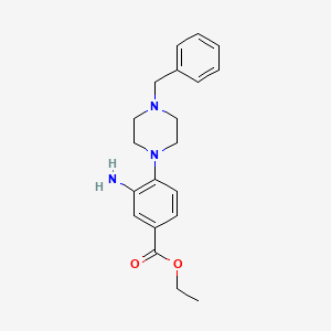 molecular formula C20H25N3O2 B1669894 Ethyl 3-amino-4-(4-benzylpiperazin-1-yl)benzoate CAS No. 792946-69-1