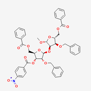 molecular formula C46H43NO14 B1669896 [(2R,3R,4R,5S)-2-(benzoyloxymethyl)-5-[(2R,3R,4R,5R)-5-(benzoyloxymethyl)-2-methoxy-4-phenylmethoxyoxolan-3-yl]oxy-4-phenylmethoxyoxolan-3-yl] 4-nitrobenzoate CAS No. 101024-40-2