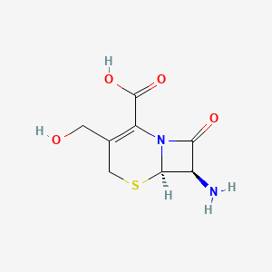 molecular formula C8H10N2O4S B1669927 (6R,7R)-7-氨基-3-(羟甲基)-8-氧代-5-硫代-1-氮杂双环[4.2.0]辛-2-烯-2-羧酸 CAS No. 15690-38-7