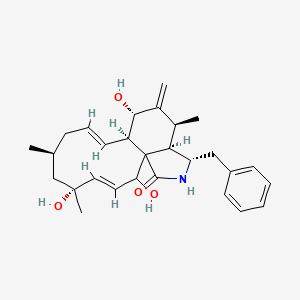 molecular formula C28H37NO4 B1669933 (1R,2R,3Z,5R,7S,9Z,11R,12S,14S,15R,16S)-16-苄基-2,5,12-三羟基-5,7,14-三甲基-13-亚甲基-17-氮杂三环[9.7.0.01,15]十八-3,9-二烯-18-酮 CAS No. 53760-20-6