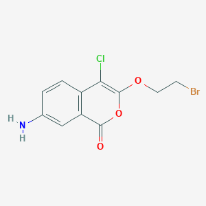molecular formula C11H9BrClNO3 B167005 7-Amino-3-(2-bromoethoxy)-4-chloroisocoumarin CAS No. 126062-22-4