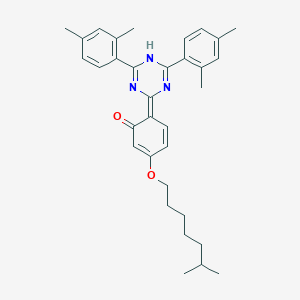 molecular formula C33H39N3O2 B167007 2,4-Bis(2,4-dimethylphenyl)-6-(2-hydroxy-4-iso-octyloxyphenyl)-1,3,5-triazine CAS No. 137759-38-7