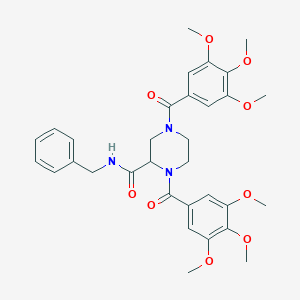 B167009 1,4-Bis(3,4,5-trimethoxybenzoyl)-N-(phenylmethyl)-2-piperazinecarboxamide CAS No. 129477-62-9