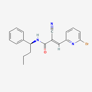 B1670191 (S,E)-3-(6-bromopyridin-2-yl)-2-cyano-N-(1-phenylbutyl)acrylamide CAS No. 856243-80-6