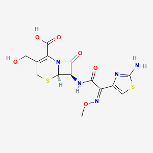 molecular formula C14H15N5O6S2 B1670277 去乙酰头孢噻肟 CAS No. 66340-28-1