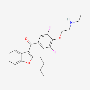 molecular formula C23H25I2NO3 B1670286 去乙胺碘酮 CAS No. 83409-32-9