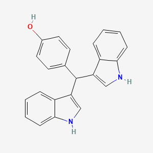 molecular formula C23H18N2O B1670648 4-(二(1H-吲哚-3-基)甲基)苯酚 CAS No. 151358-47-3