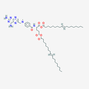 molecular formula C56H86N8O7 B1670708 bis[(E)-octadec-9-enoyl] 2-[[4-[(2,4-diaminopteridin-6-yl)methyl-methylamino]benzoyl]amino]pentanedioate CAS No. 141456-07-7