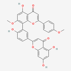 molecular formula C32H22O10 B1670709 8-[5-(5,7-Dihydroxy-4-oxochromen-2-yl)-2-hydroxyphenyl]-5-hydroxy-7-methoxy-2-(4-methoxyphenyl)chromen-4-one CAS No. 41583-84-0