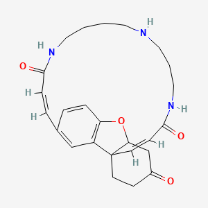 B1670810 (2Z,16Z)-22-oxa-5,9,14-triazatetracyclo[16.9.2.01,23.021,28]nonacosa-2,16,18(29),19,21(28)-pentaene-4,15,25-trione CAS No. 79298-93-4