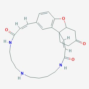 17,19-Etheno-22H-benzofuro(3a,3-n)(1,5,10)triazacycloeicosine-3,14,22-trione, 4,5,6,7,8,9,10,11,12,13,20a,21,23,24-tetradecahydro-