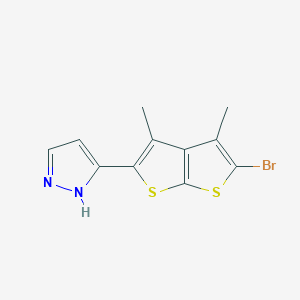 B1670841 5-(5-bromo-3,4-dimethylthieno[2,3-b]thiophen-2-yl)-1H-pyrazole CAS No. 1006021-30-2