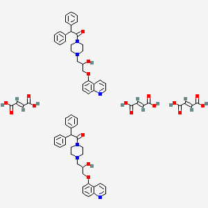 molecular formula C72H74N6O18 B1670869 4-(Diphenylacetyl)-alpha-((5-quinolinyloxy)methyl)-1-piperazineethanol (E)-2-butenedioate (2:3) (salt) CAS No. 158681-49-3