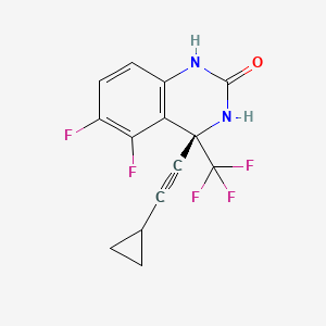molecular formula C14H9F5N2O B1670920 (4s)-4-(环丙基乙炔基)-5,6-二氟-4-(三氟甲基)-3,4-二氢喹唑啉-2(1h)-酮 CAS No. 214287-90-8