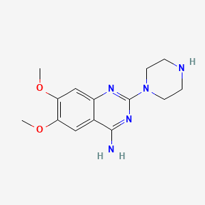 B1670927 6,7-Dimethoxy-2-(piperazin-1-yl)quinazolin-4-amine CAS No. 60547-97-9