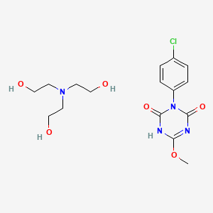 B1670930 1,3,5-Triazine-2,4(1H,3H)-dione, 3-(4-chlorophenyl)-6-methoxy-, compd. with 2,2',2''-nitrilotris(ethanol) (1:1) CAS No. 60575-85-1