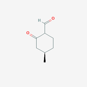 molecular formula C8H12O2 B167096 (4R)-4-Methyl-2-oxocyclohexane-1-carbaldehyde CAS No. 128572-92-9