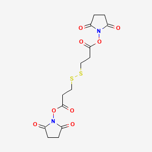 molecular formula C14H16N2O8S2 B1670971 二琥珀酰亚胺二硫代二丙酸酯 CAS No. 57757-57-0