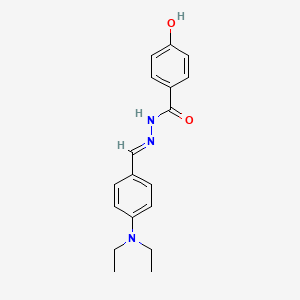 molecular formula C18H21N3O2 B1671000 对羟基苯甲酸(对-(二乙氨基)亚苄基)肼 CAS No. 95167-41-2