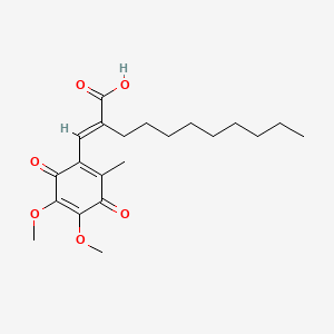 molecular formula C21H30O6 B1671014 （2E）-2-[(4,5-二甲氧基-2-甲基-3,6-二氧代环己-1,4-二烯-1-基)亚甲基]十一酸 CAS No. 136164-66-4