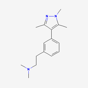 molecular formula C16H23N3 B1671022 N,N-dimethyl-3-(1,3,5-trimethyl-1H-pyrazol-4-yl)phenethylamine CAS No. 1034142-33-0