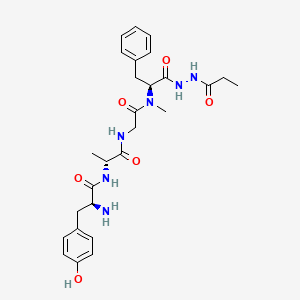 B1671151 Tyrosyl-alanyl-glycyl-methylphenylalanine-2-(1-oxopropyl)hydrazide CAS No. 72732-46-8
